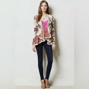 Anthropologie Moth Pleiades Knit Open Boho Cardigan Sweater Size S RARE